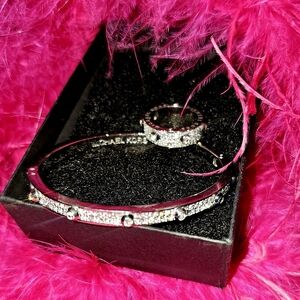 Michael Kors Heritage Astor Pave Hinge Bangle Bracelet MKJ3268040 and Ring